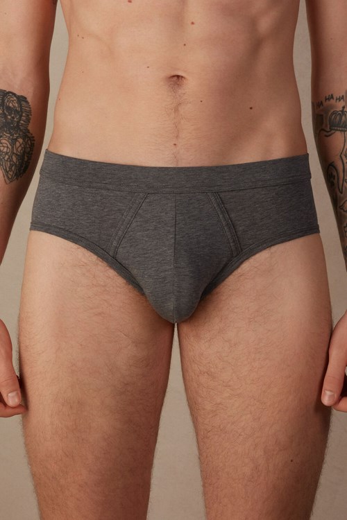 Intimissimi Natural Fresh Supima® Bavlněné Briefs Tmavě Šedé Šedé | 7614593-DI