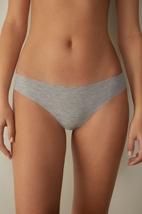 Intimissimi Seamless Supima® Bavlněné Brazilian Panties Šedé Světle Šedé | 2910357-NI