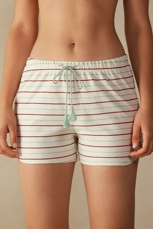 Intimissimi Spices Garden Bavlněné Shorts Bílé | 3042697-IE