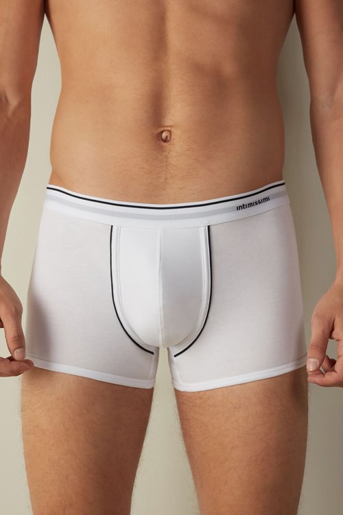 Intimissimi Supima® Bavlněné Boxers Bílé Bílé Blankyt | 7138406-MH