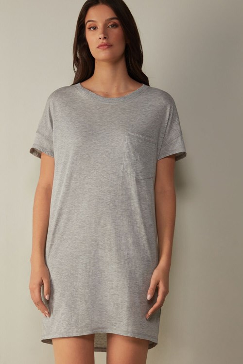 Intimissimi Ultrafresh Supima® Bavlněné Nightdress Šedé Světle Šedé | 9371658-NE